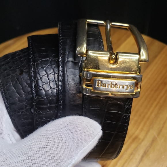 Burberry - Burberrys of London Vintage Belt - Black - Men's size 38 - Picture 1 of 14